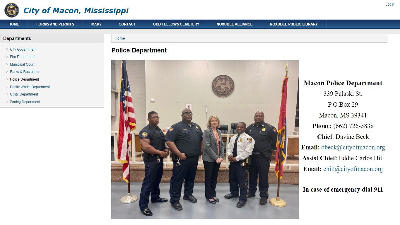 Police Department | City of Macon, Mississippi